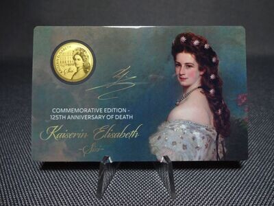 Goldmünze Tschad 2023 3000 Francs 125. Todestag Kaiserin Elisabeth Sisi Österreich Ungarn Goldcard 1/1000 Oz Unze