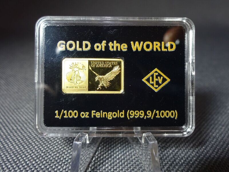 Goldbarren USA American Eagle Liberty Gold of the World 1/100 Oz Unze