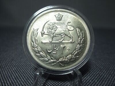 Münze Iran 1974 (1353) ۱۳۵۳ 20 Rial Pahlavi Löwe Münze Iran 1974 (1353) ۱۳۵۳ 20 Rial Pahlavi Löwe