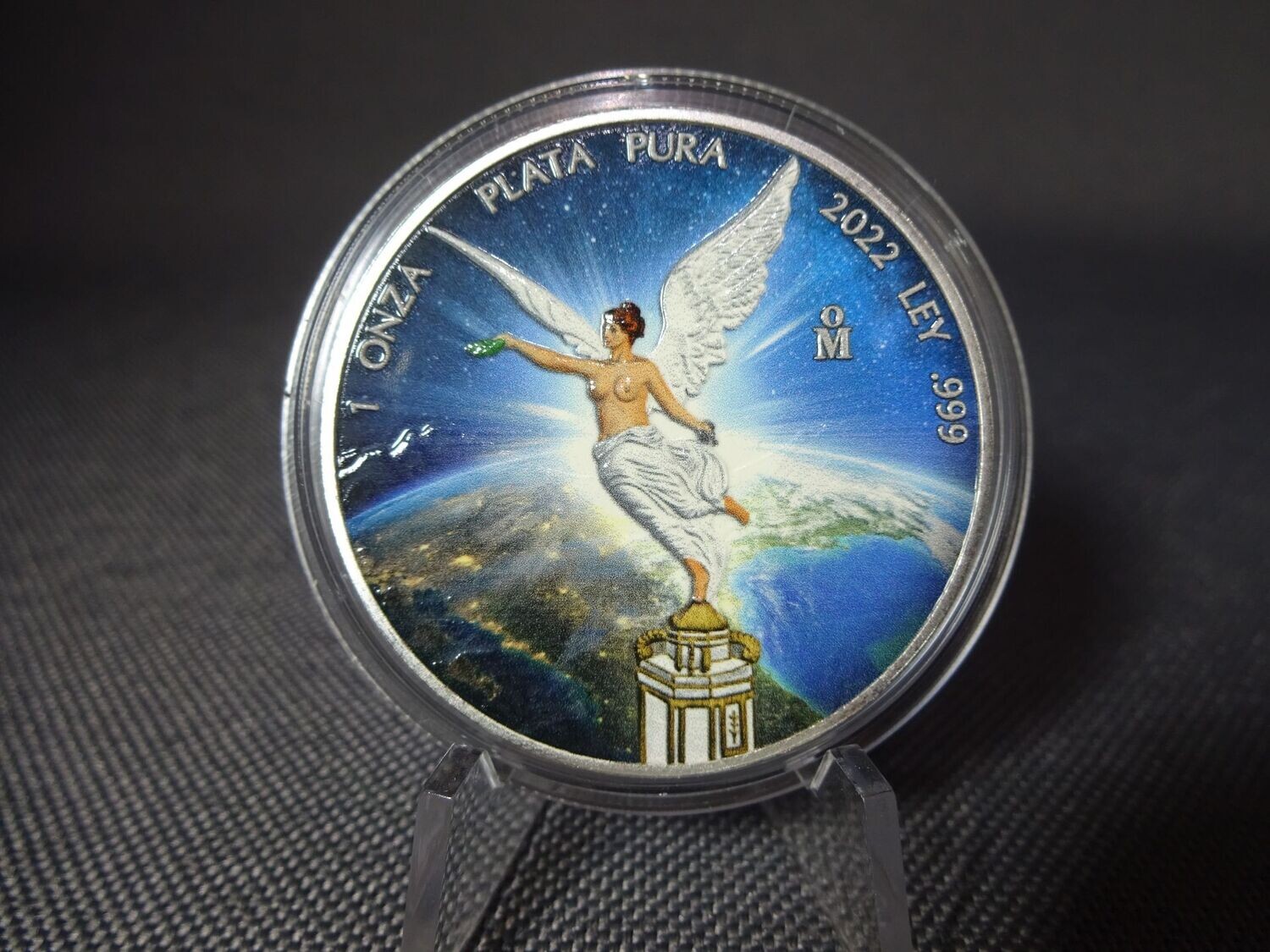 Silbermünze Mexiko 2022 Libertad Plata Pura Erde Farbe 1 Oz Unze