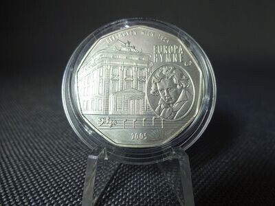 Silbermünze Österreich 2005 5 Euro Ludwig Van Beethoven Wien 1824 Europa Hymne Silbermünze Österreich 2005 5 Euro Ludwig Van Beethoven Wien 1824 Europa Hymne