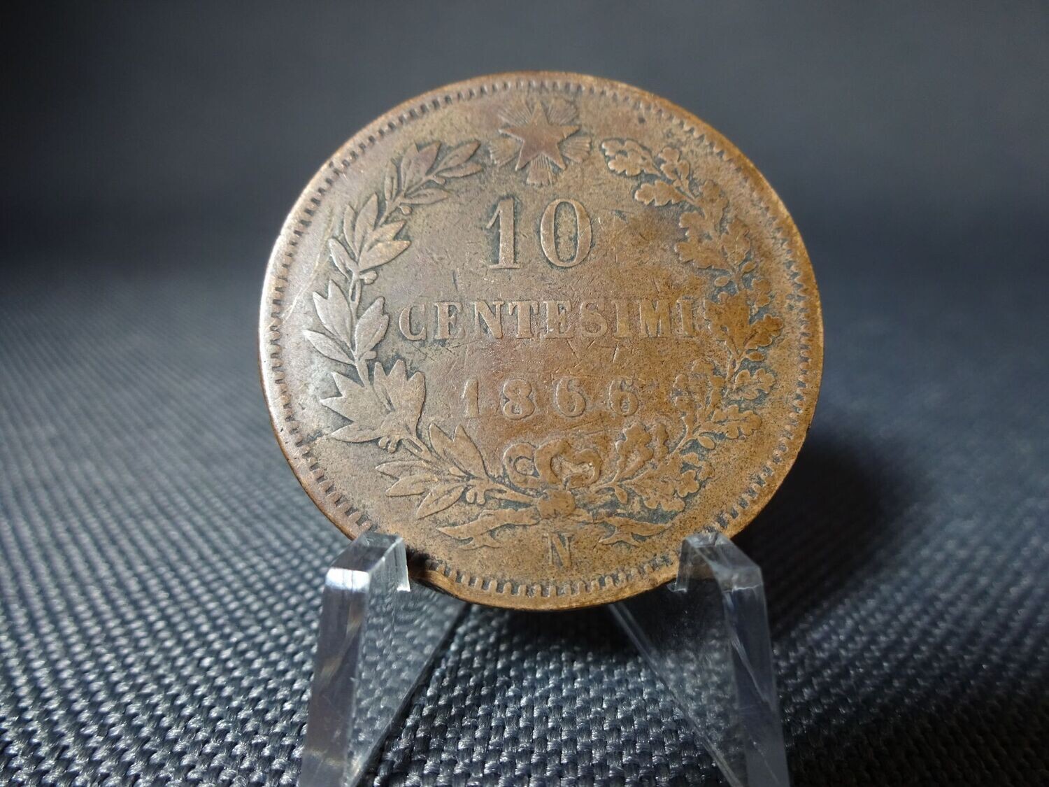 Münze Italien 1866 N 10 Centesimi Vittorio II. Neapel Münze Italien 1866 N 10 Centesimi Vittorio II. Neapel