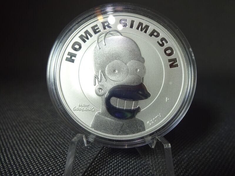 Silbermünze Tuvalu 2022 1 Dollar Homer Simpson 1 Oz Unze