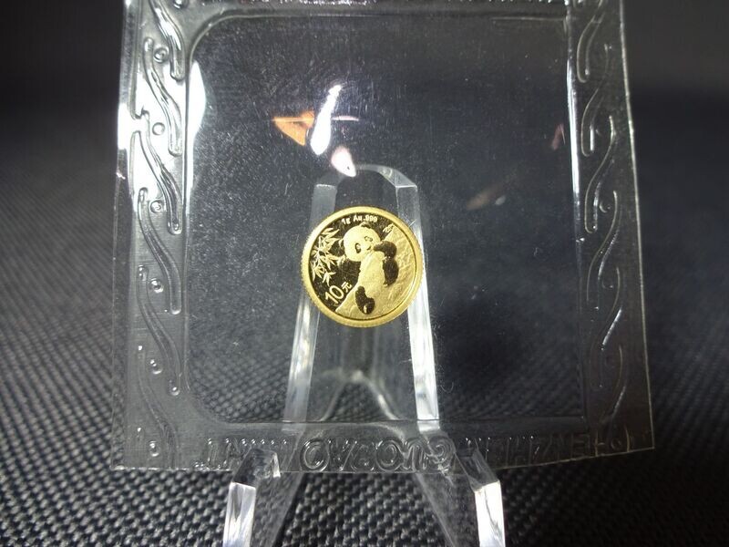 Goldmünze China Panda 2020 10 Yuan Folie 1 g