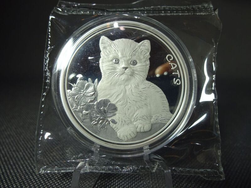 Silbermünze Fidschi Fiji 2022 50 Cents Cats Katzen 1 Oz Unze Silbermünze Fidschi Fiji 2022 50 Cents Cats Katzen 1 Oz Unze
