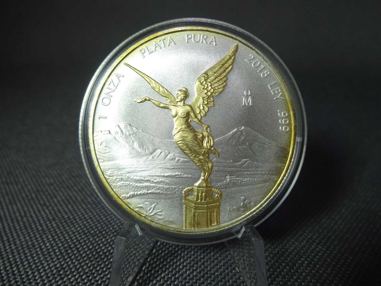 Silbermünze Mexiko 2018 Libertad Plata Pura Gilded Selten 1 Oz Unze Silbermünze Mexiko 2018 Libertad Plata Pura Gilded Selten 1 Oz Unze