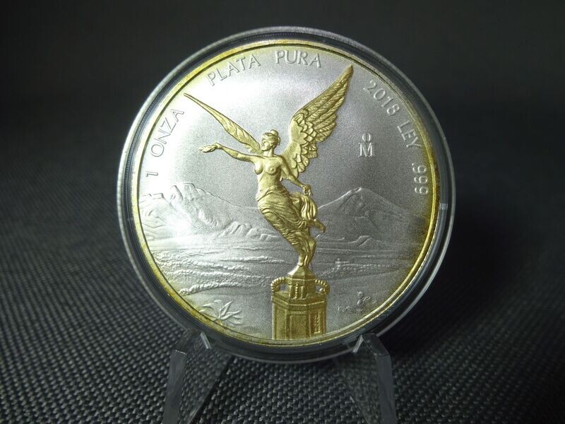 Silbermünze Mexiko 2018 Libertad Plata Pura Gilded Selten 1 Oz Unze