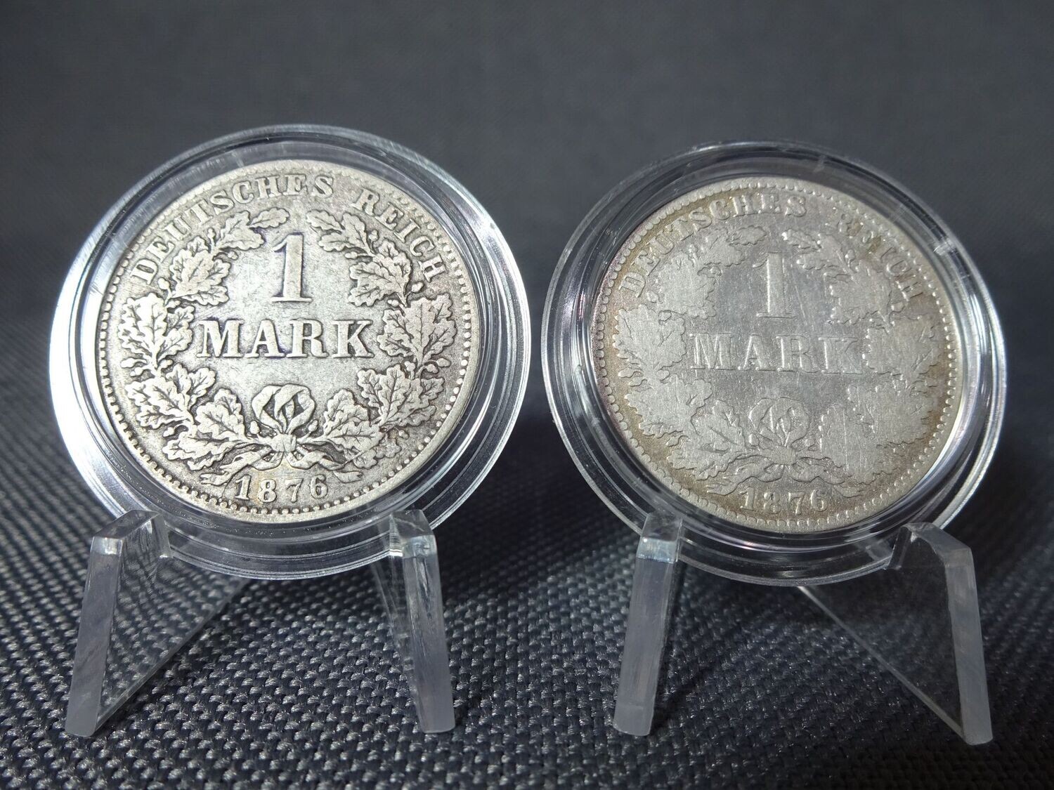 Silbermünzen Set Deutsches Kaiserreich 1876 H 1 Mark Darmstadt