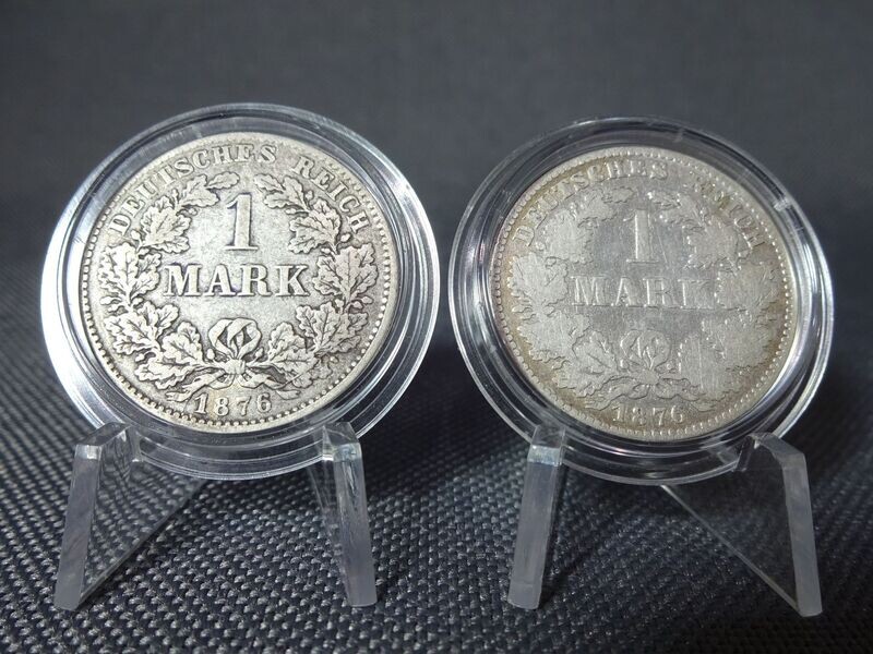 Silbermünzen Set Deutsches Kaiserreich 1876 H 1 Mark Darmstadt