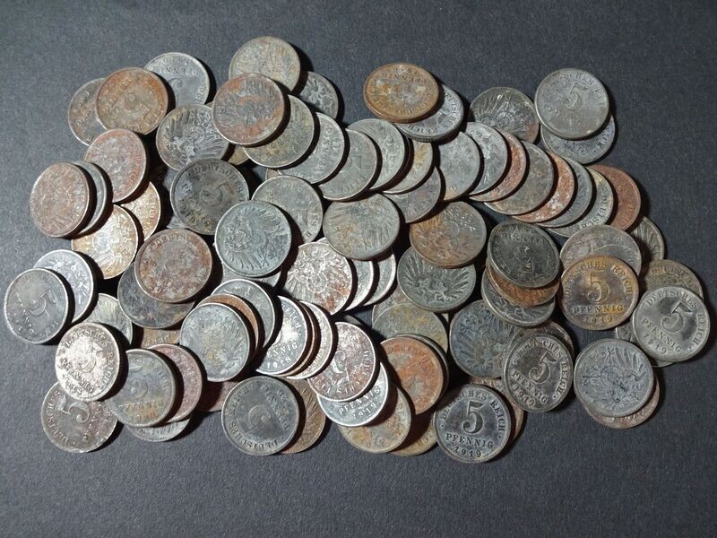 Münzen Set Konvolut Deutsches Kaiserreich 1915 - 1921 5 Pfennig