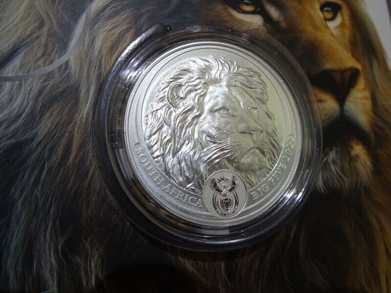 Silbermünze Südafrika 2022 5 Rand The Big Five II Löwe Blister 1 Oz Unze