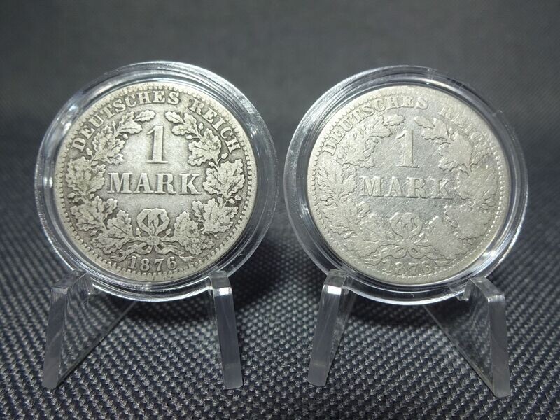 Silbermünzen Set Deutsches Kaiserreich 1876 A 1 Mark Berlin Patina
