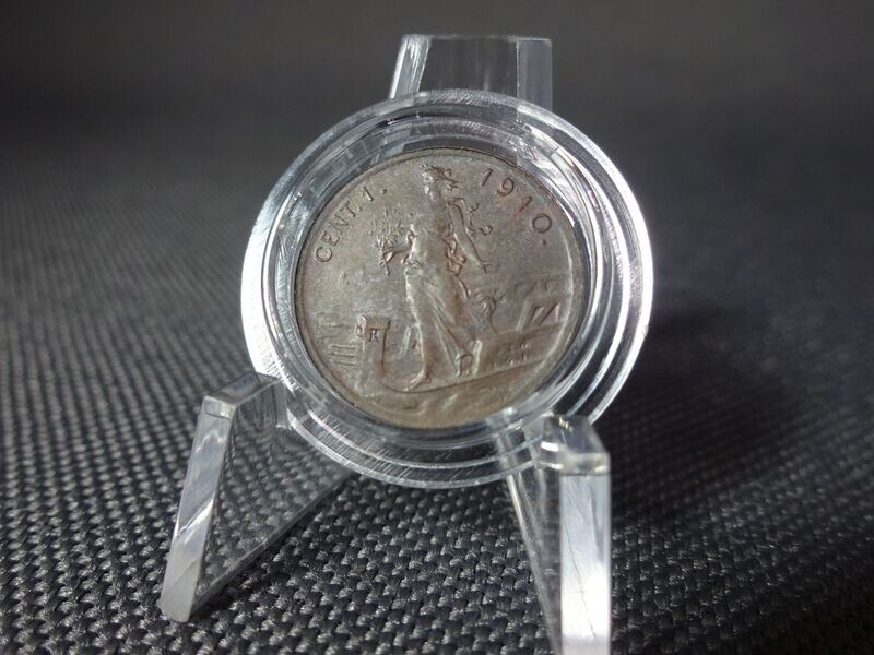 Münze Italien 1910 1 Centesimo Vittorio III.