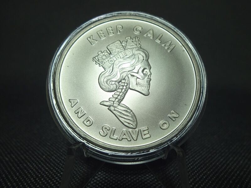 Silbermedaille USA Queen Slave Skull Obey Cannabis Maple Leaf Totenschädel Silver Shield 1 Oz Unze