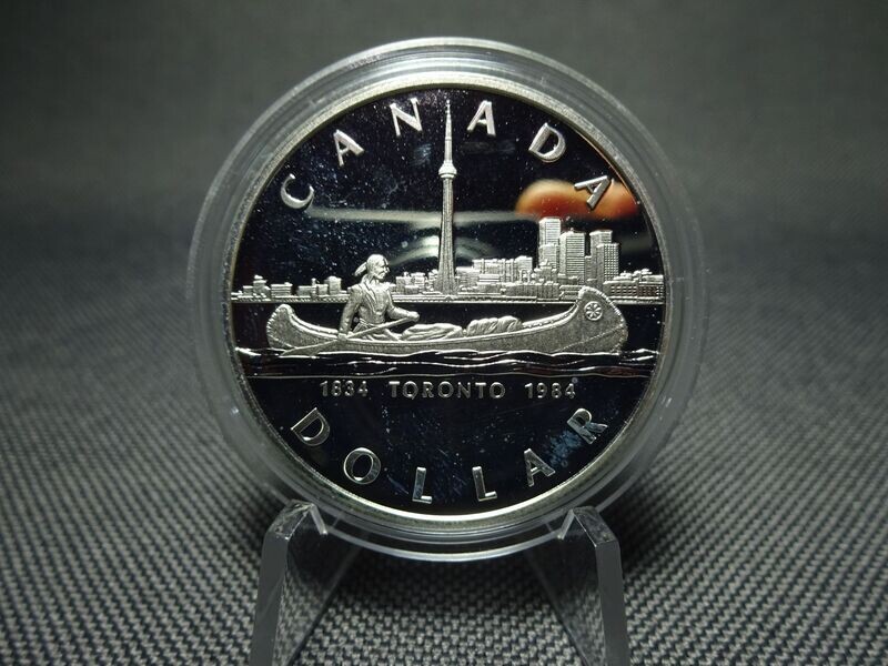 Silbermünze Kanada 1984 1 Dollar Indianer Kanu PP Proof Silbermünze Kanada 1984 1 Dollar Indianer Kanu PP Proof