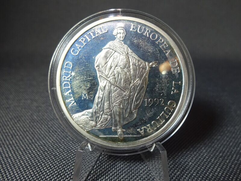 Silbermünze Spanien 1992 5 Ecu Madrid Kulturhauptstadt PP Proof 1 Oz Unze