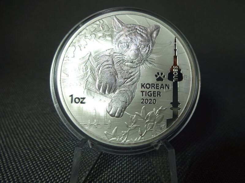 Silbermünze Südkorea 2020 1 Clay Baby Tiger 1 Oz Unze Silbermünze Südkorea 2020 1 Clay Baby Tiger 1 Oz Unze