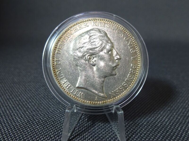 Silbermünze Deutsches Kaiserreich 1911 A 3 Mark Wilhelm II. König Preussen Patina