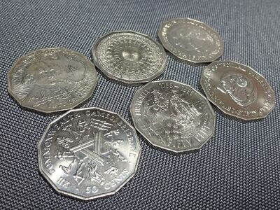 Münzen-Set Australien 1970 1977 1981 1982 1988 1991 50 Cent Lady Diana 6x Gedenkmünzen