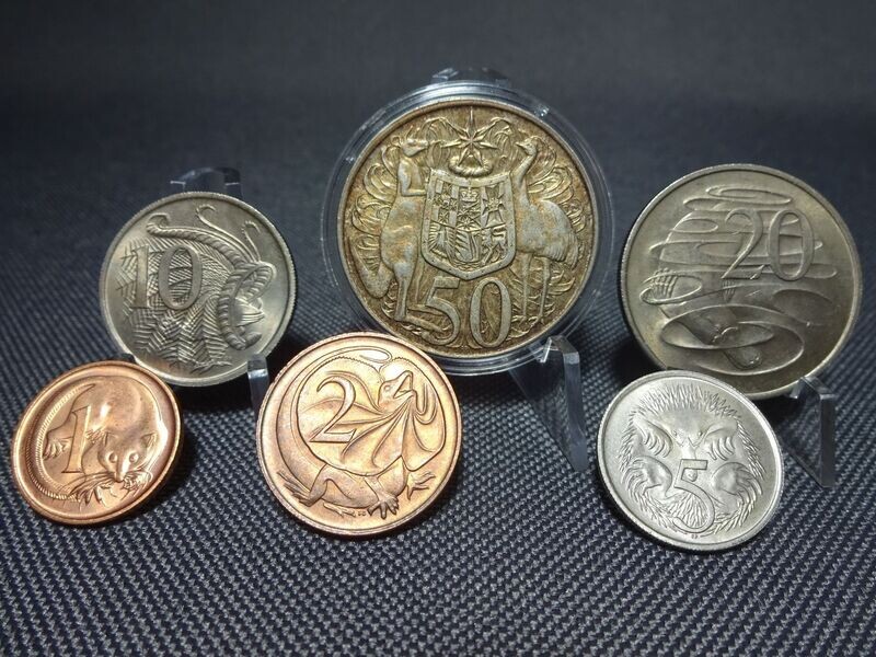 Kursmünzensatz KMS Set Australien 1966 1-50 Cents Silbermünze Tierwelt Kursmünzensatz KMS Set Australien 1966 1-50 Cents Silbermünze Tierwelt