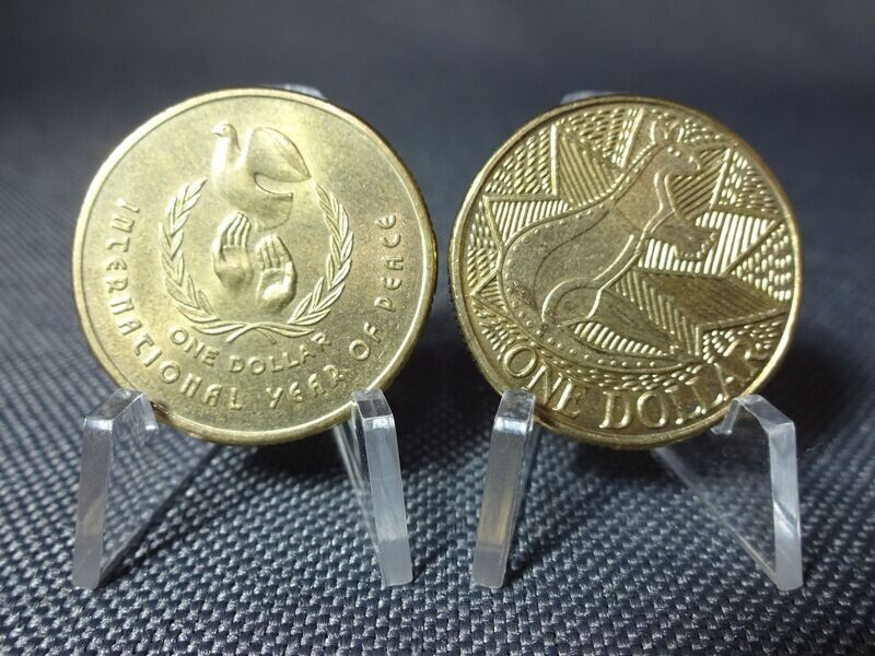 Münzen-Set Australien 1986 1988 1 Dollar Friedensjahr Jahrestag 2x Gedenkmünzen Münzen-Set Australien 1986 1988 1 Dollar Friedensjahr Jahrestag 2x Gedenkmünzen