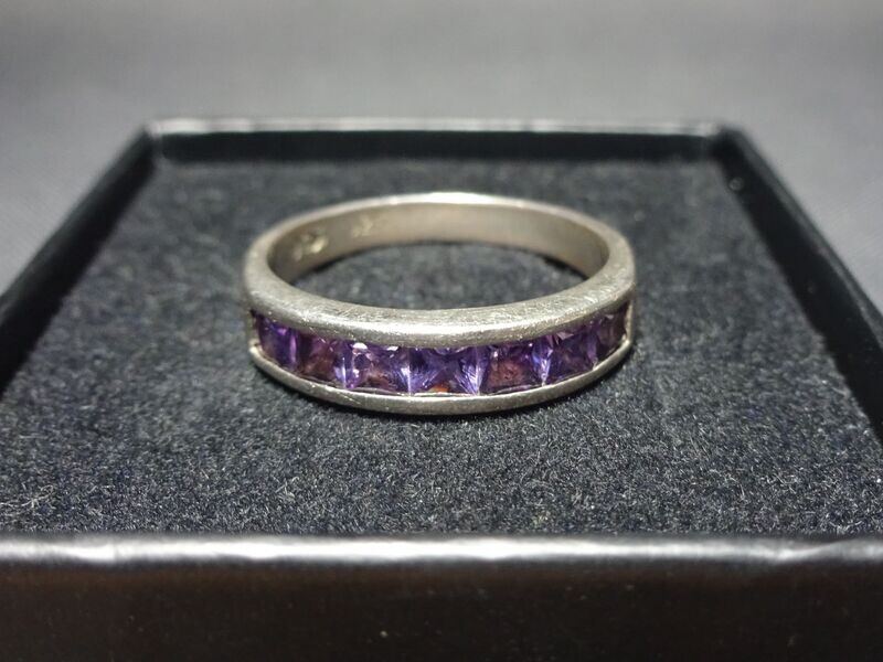 Silberring Stein Lila Zirkonia Ring 925 Silber