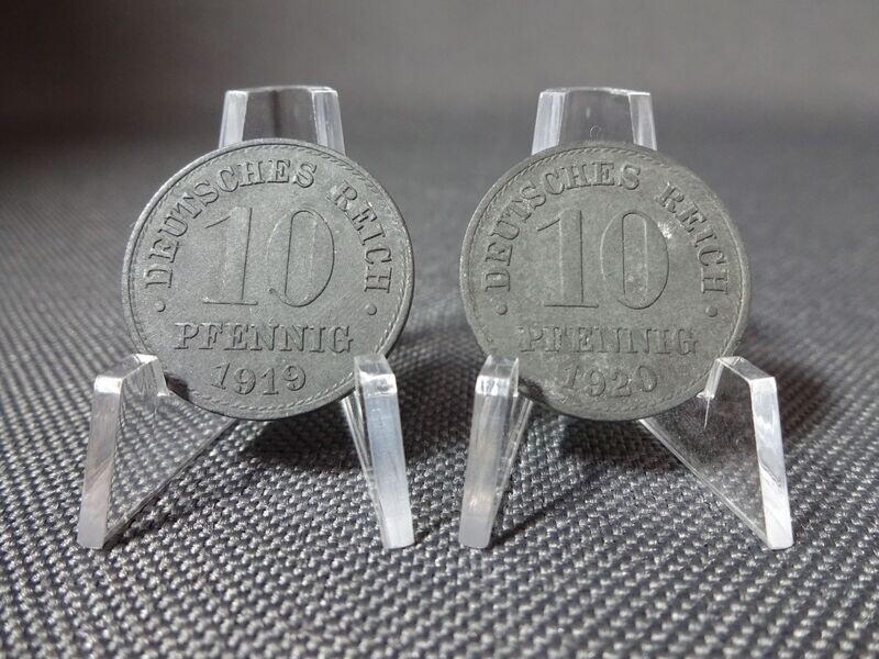 Münzen-Set Deutsches Kaiserreich 1919 & 1920 10 Pfennig