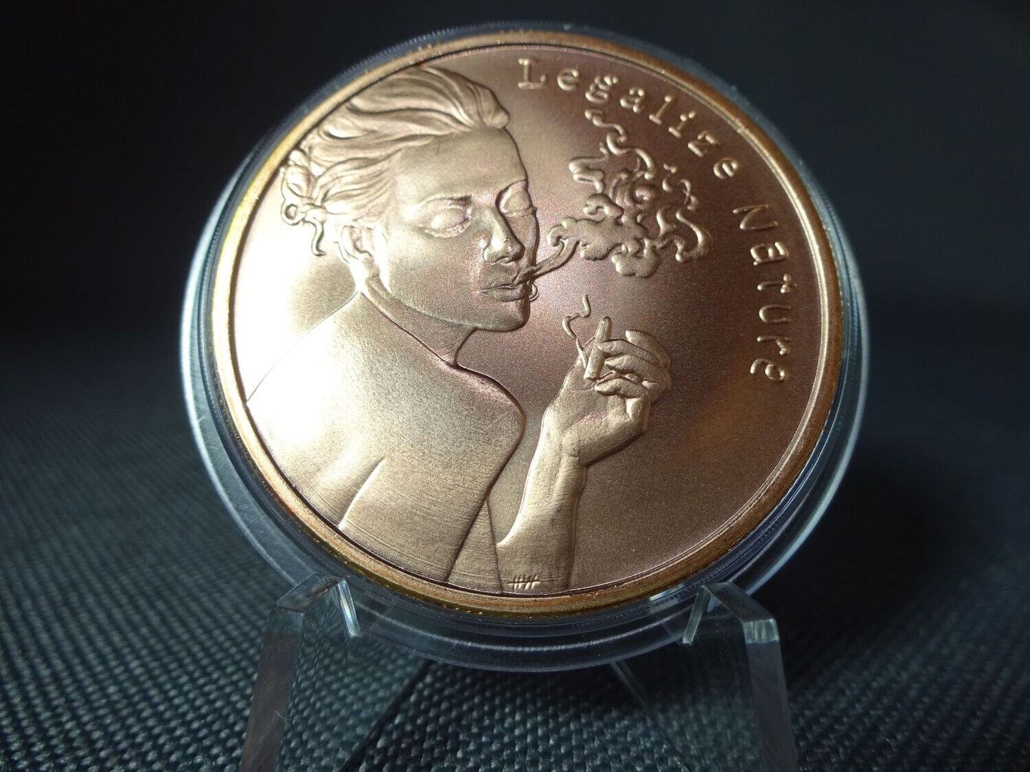 Medaille USA 2018 Legalize Nature Smoking Lady Silver Shield Kupfer 1 Oz Unze