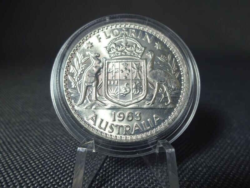 Silbermünze Australien 1963 1 Florin 2 Shillings Silbermünze Australien 1963 1 Florin 2 Shillings