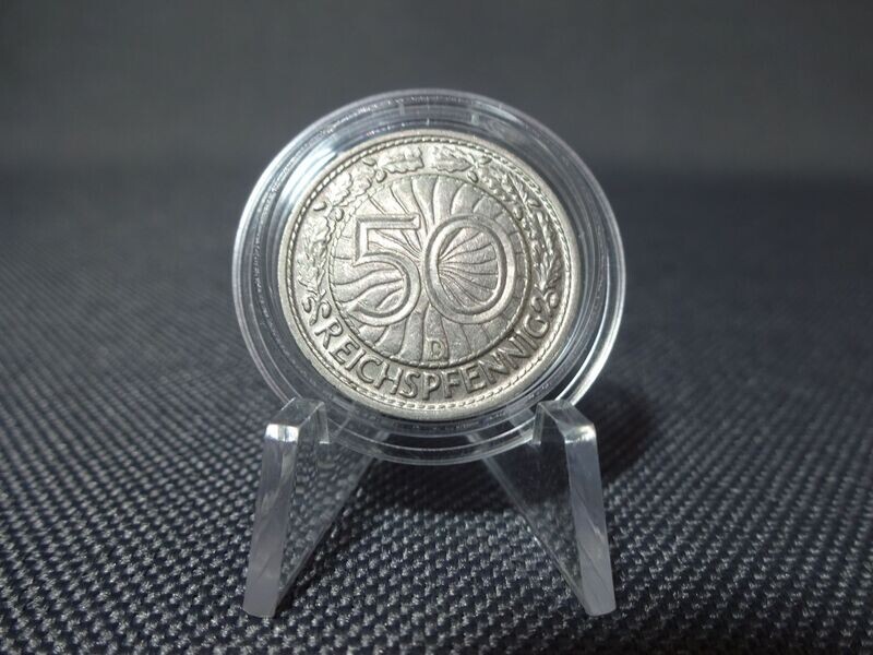 Münze Weimarer Republik 1928 D 50 Reichspfennig München
