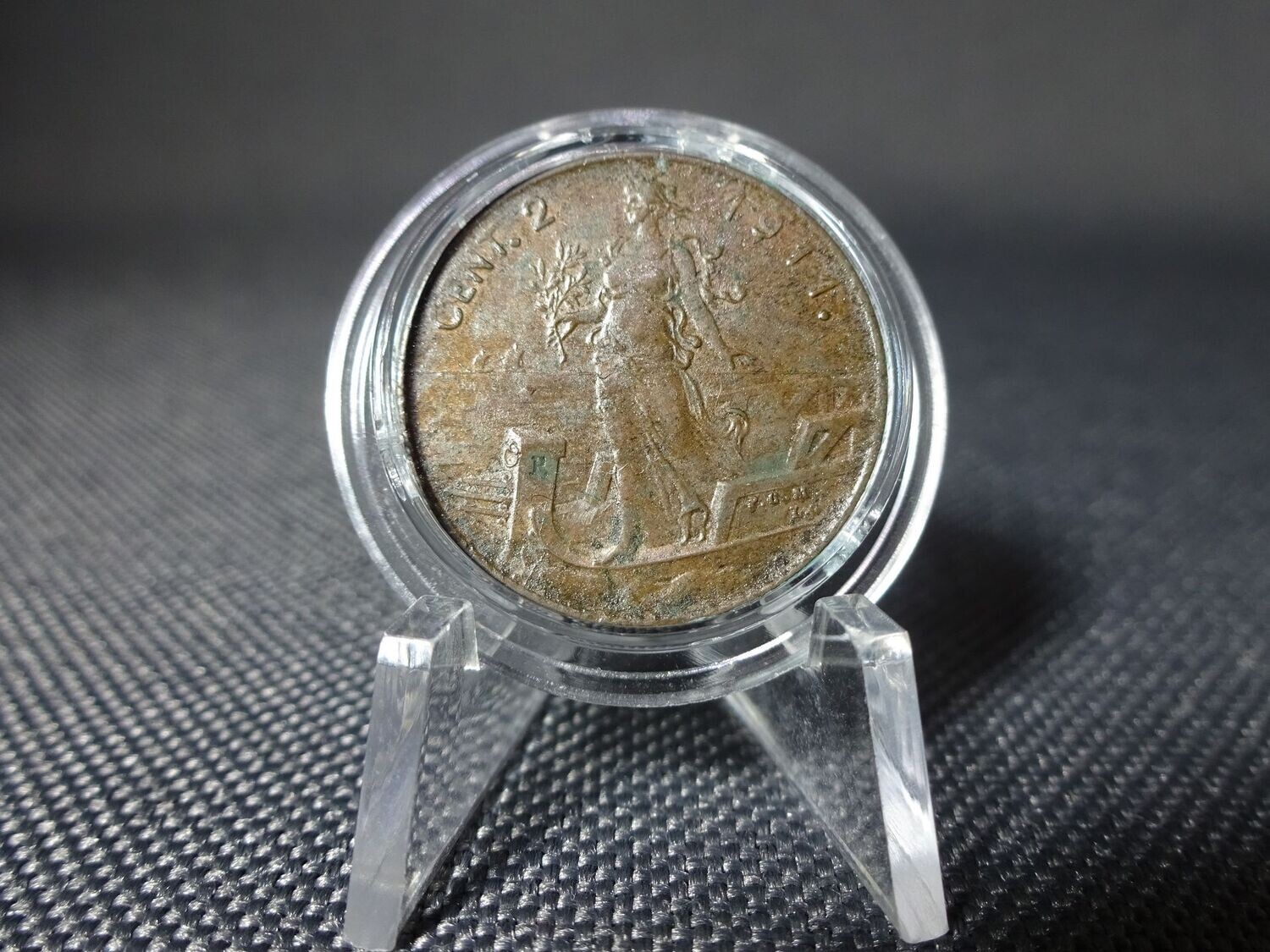 Münze Italien 1911 2 Centesimi Vittorio III.