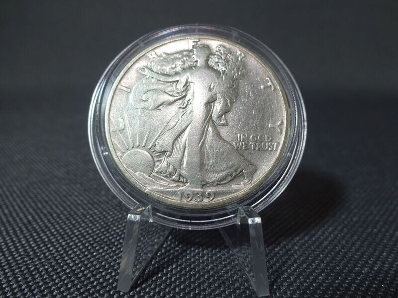 Silbermünze USA 1939 D Half 1/2 Dollar 50 Cent Walking Liberty Eagle