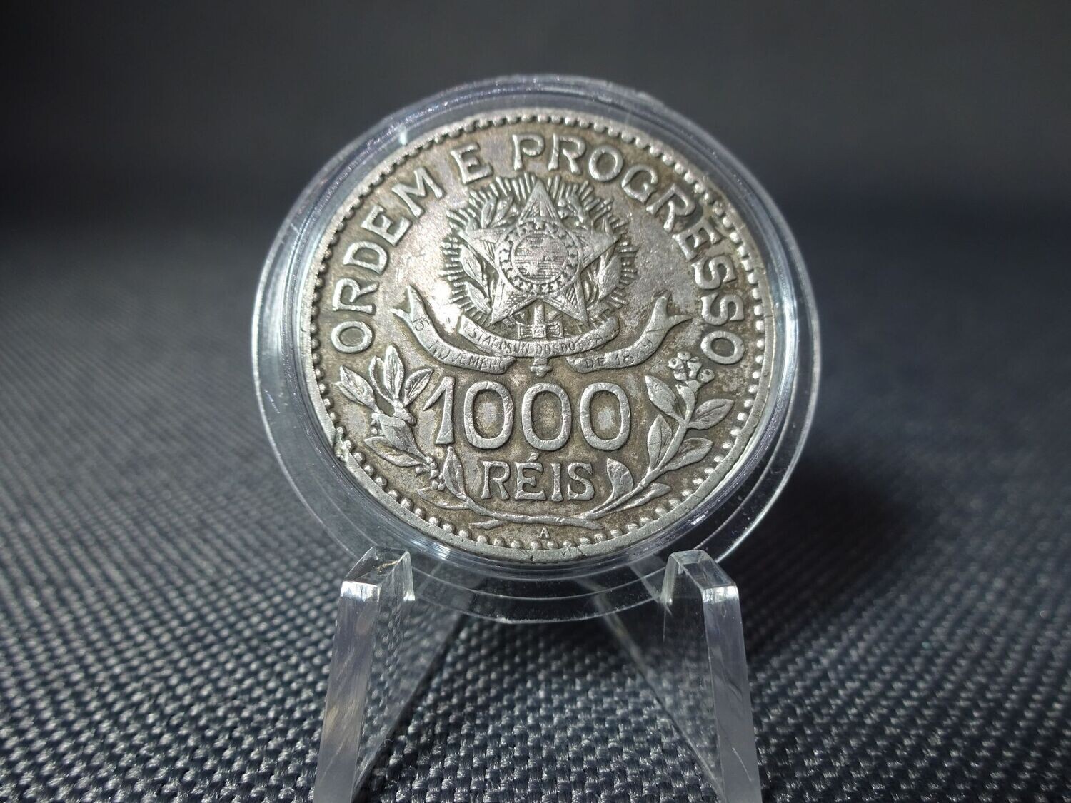 Silbermünze Brasilien 1913 1000 Reis Brazil Patina