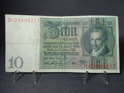 Banknote Weimarer Republik 1929 10 Reichsmark Geldschein Reichsbanknote
