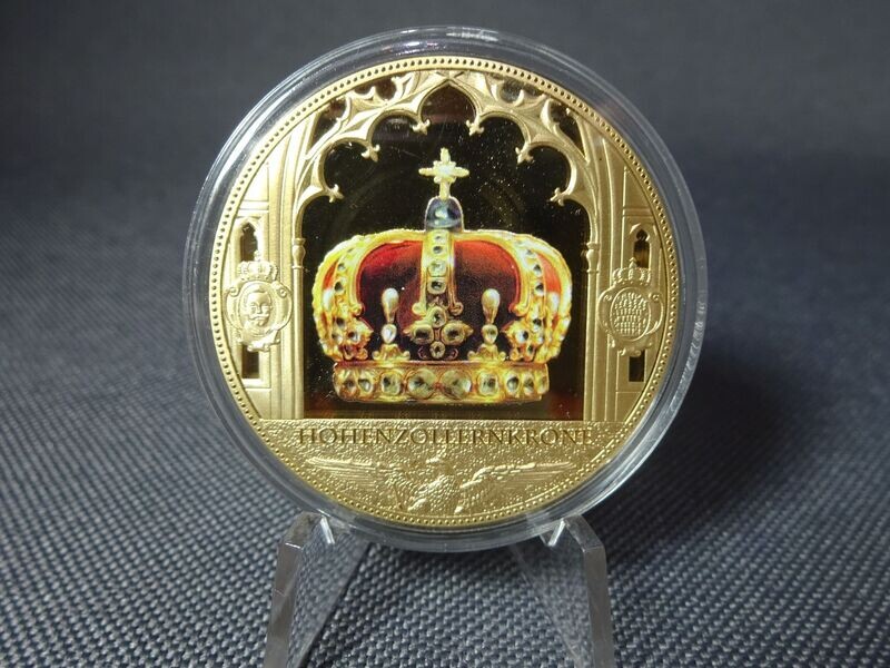 Medaille Deutschland 2014 Hohenzollernkrone Preussische Kronjuwelen Farbe Swarovski Vergoldet Medaille Deutschland 2014 Hohenzollernkrone Preussische Kronjuwelen Farbe Swarovski Vergoldet