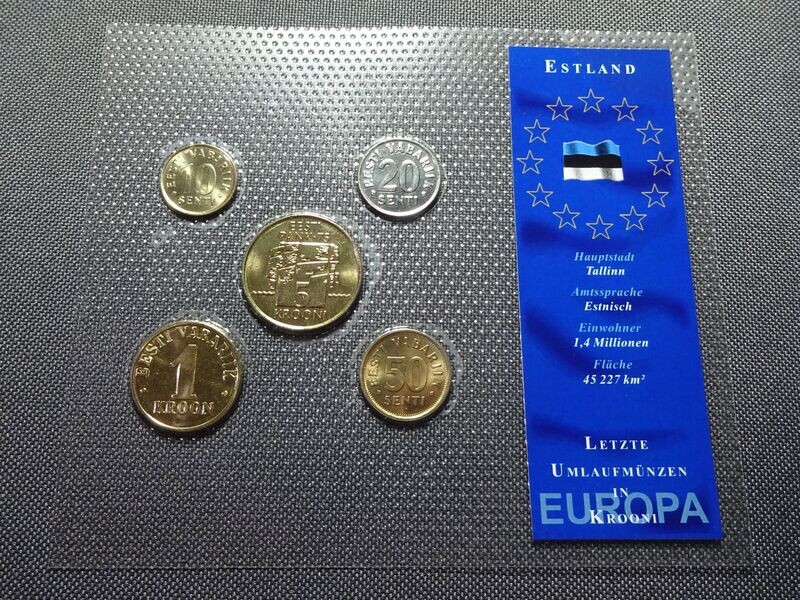 Münzen Set Estland 1992 - 2003 10 Senti - 5 Krooni Krone Europa Blister Münzen Set Estland 1992 - 2003 10 Senti - 5 Krooni Krone Europa Blister