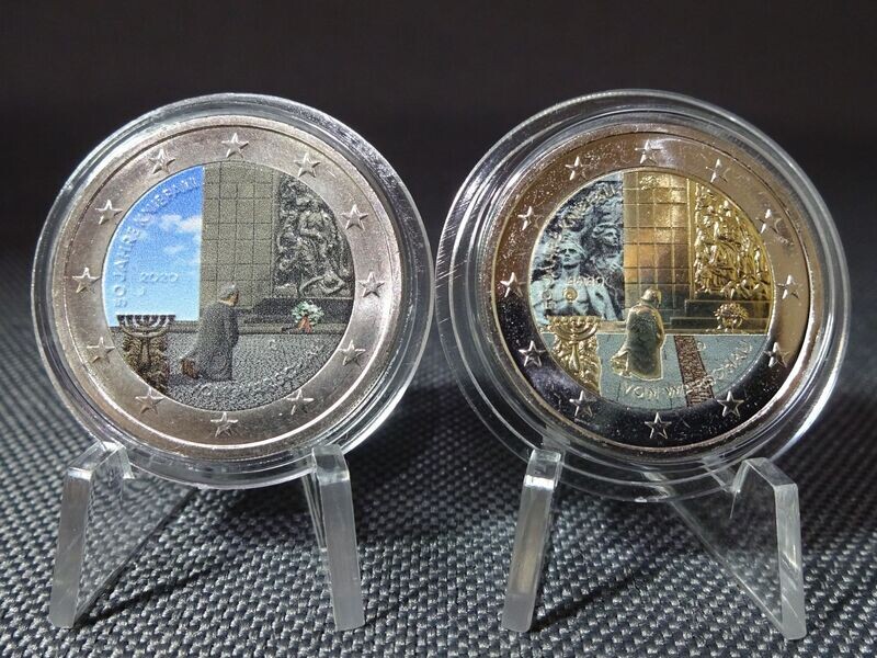 Münzen Set Deutschland 2020 2 Euro Kniefall von Warschau Farbe