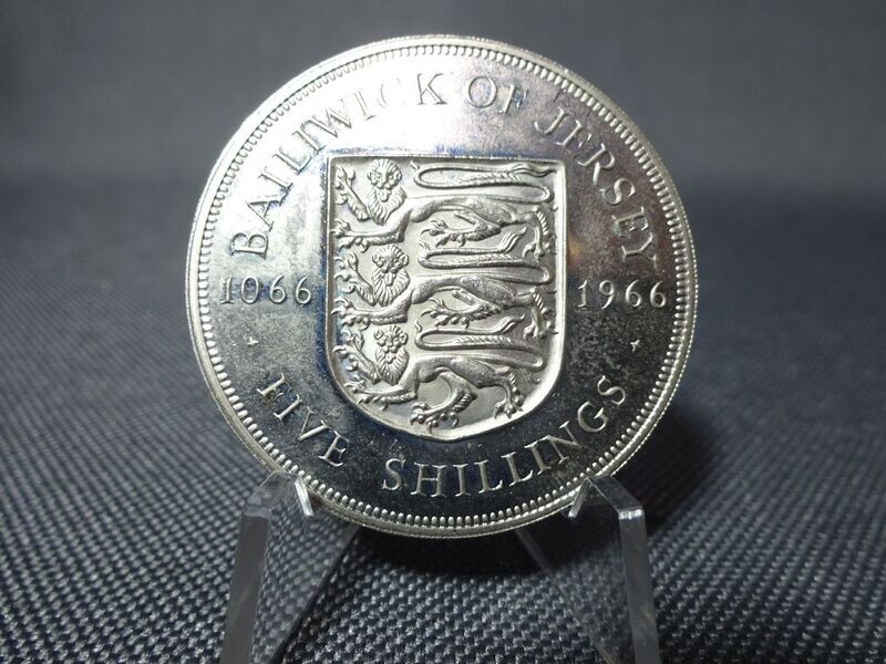 Münze Bailiwick of Jersey 1966 5 Shillings Schlacht Hastings Gedenkmünze