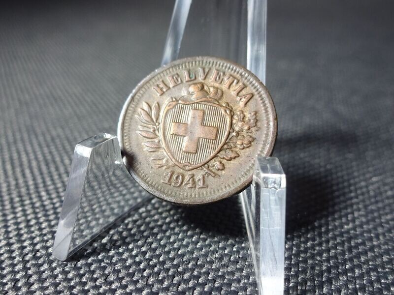 Münze Schweiz 1941 1 Rappen Helvetia