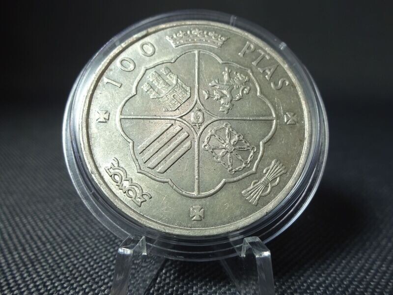 Silbermünze Spanien 1966 100 Pesetas Peseten Franco 68 im Stern