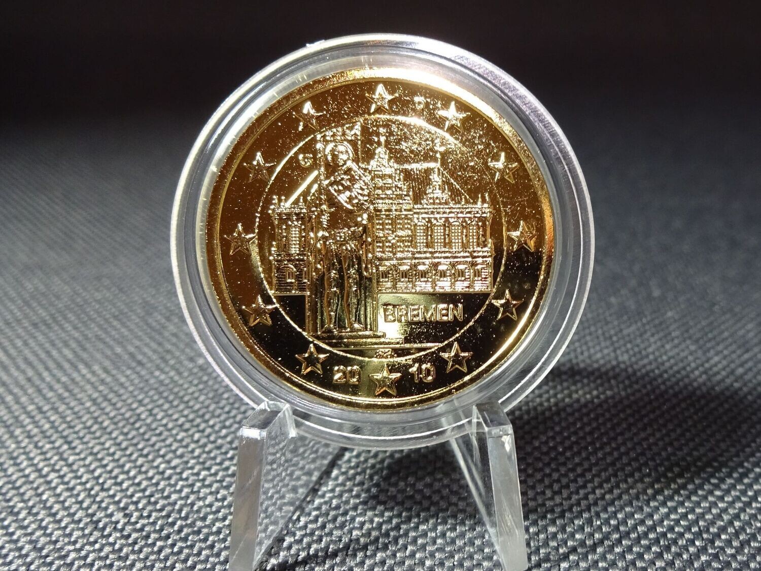 Münze Deutschland 2010 G 2 Euro Bremen Gedenkmünze Vergoldet