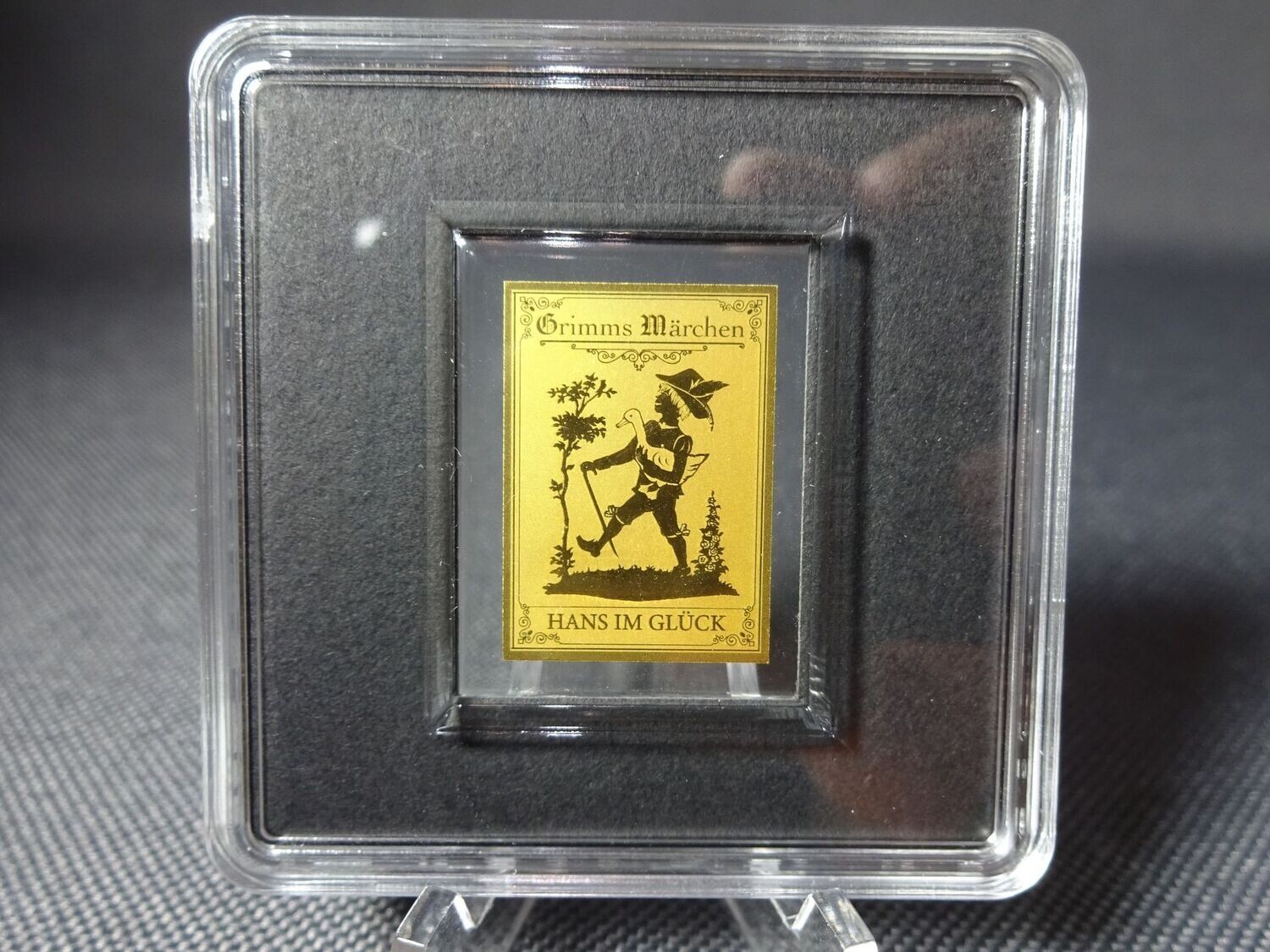 Goldmünze Tschad 3000 Francs Münzbarren Märchen Hans im Glück Goldbarren 1/500 Oz Unze