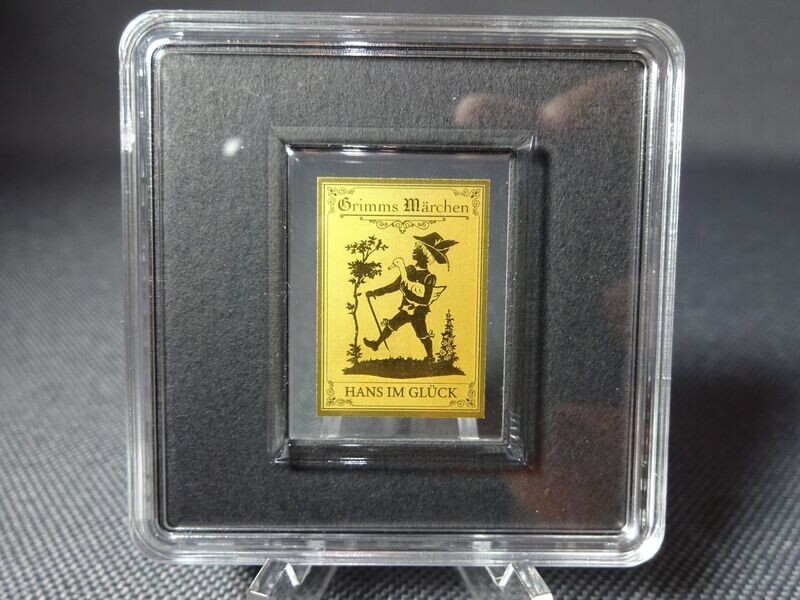 Goldmünze Tschad 3000 Francs Münzbarren Märchen Hans im Glück Goldbarren 1/500 Oz Unze