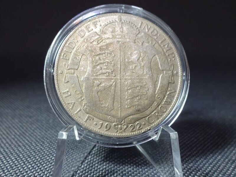 Silbermünze England 1922 Half 1/2 Crown Krone George V. Silbermünze England 1922 Half 1/2 Crown Krone George V.