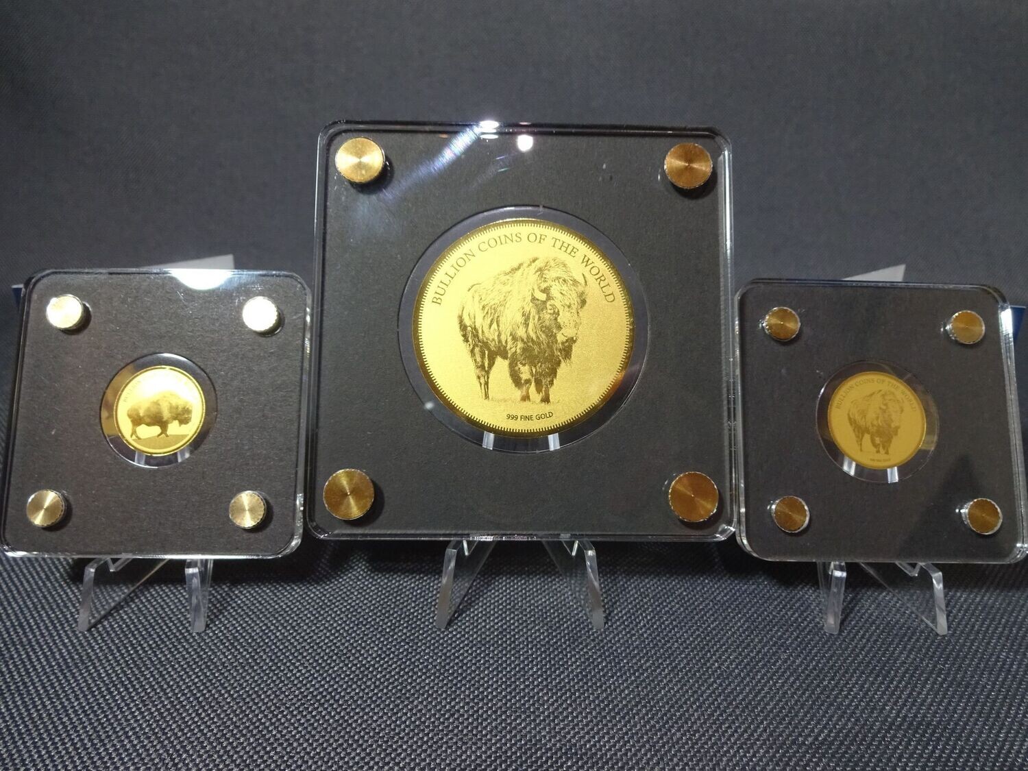 Goldmünzen Set Tschad 2019 2020 Francs Buffalo Bullion Coins of the World 1/200 & 2x 1/500 Oz Unze