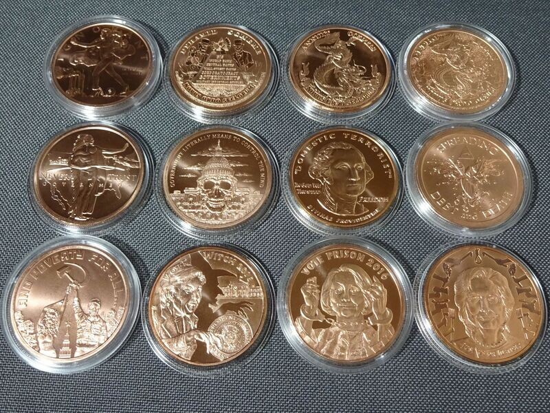 Medaillen Konvolut USA 2017 2018 2019 Regierung Skull Politik Silver Shield Kupfer 12x 1 Oz Unze