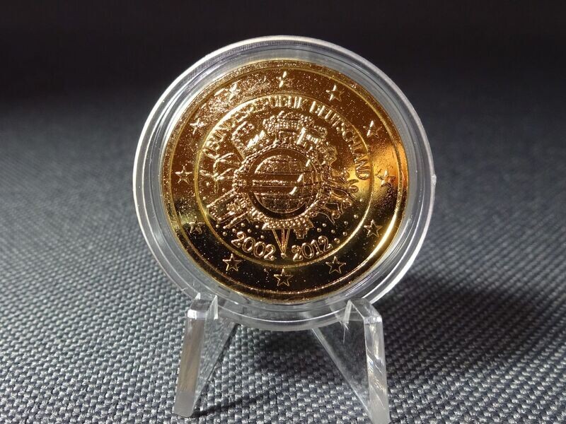 Münze Deutschland 2012 2 Euro 10 Jahre Euro Vergoldet