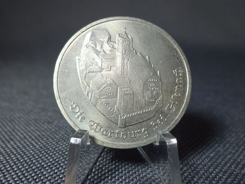 Münze DDR 1982 5 Mark Wartburg Eisenach Gedenkmünze