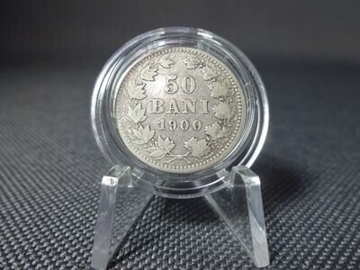 Silbermünze Rumänien 1900 50 Bani König Karl Carol I. Königreich Silbermünze Rumänien 1900 50 Bani König Karl Carol I. Königreich