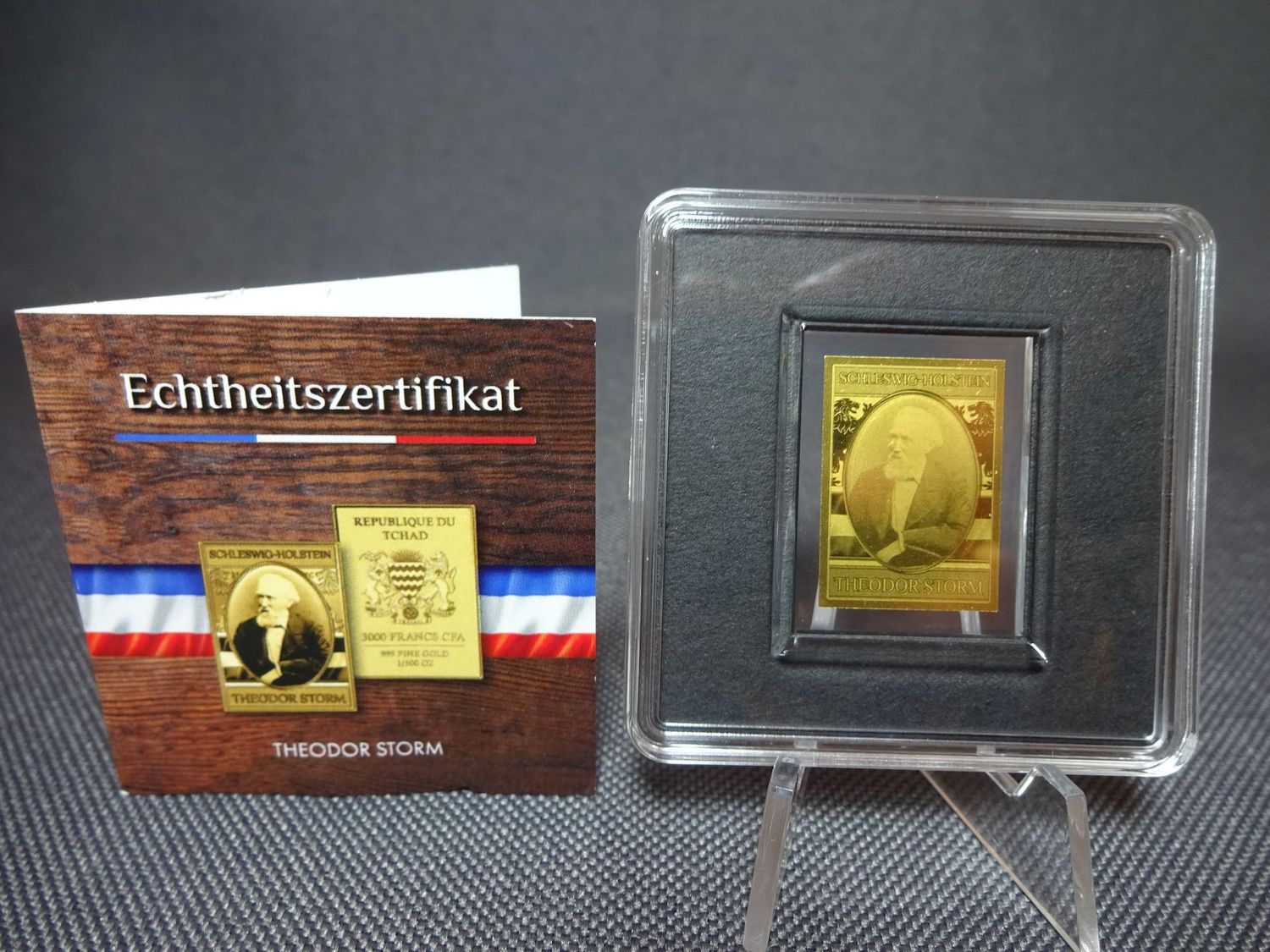 Goldmünze Tschad 3000 Francs Theodor Storm 1/500 Oz Unze